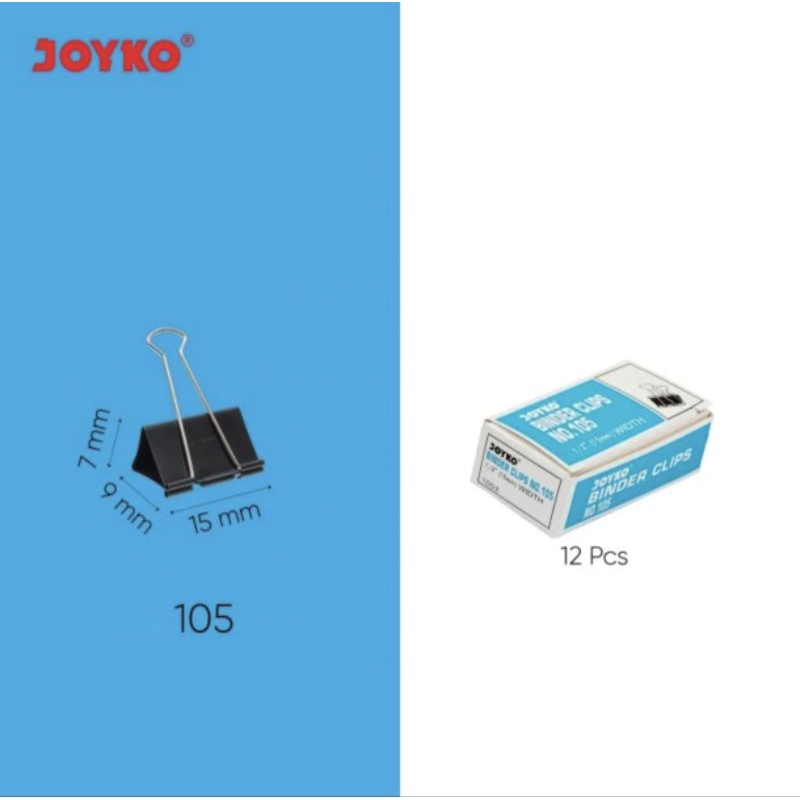 

Binder clip Joyko 105 15mm (1dus/12pcs)