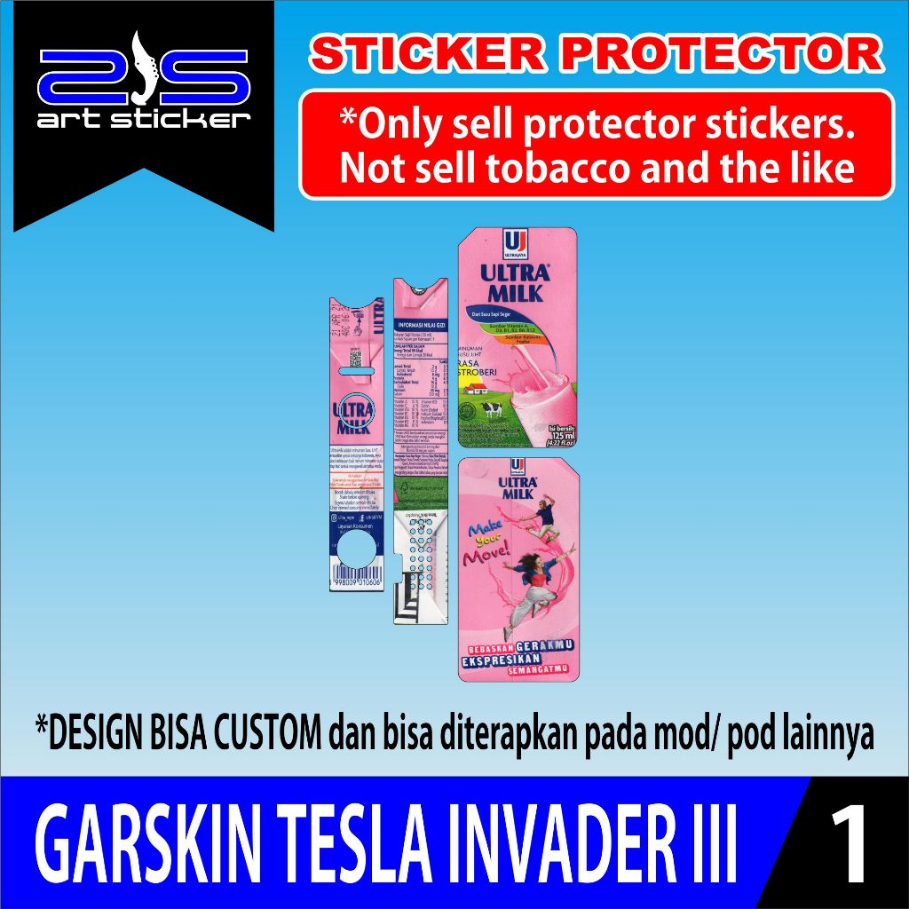 

Stiker Tes la In va der 3 Pink Ultramilk UV Varnish Printing