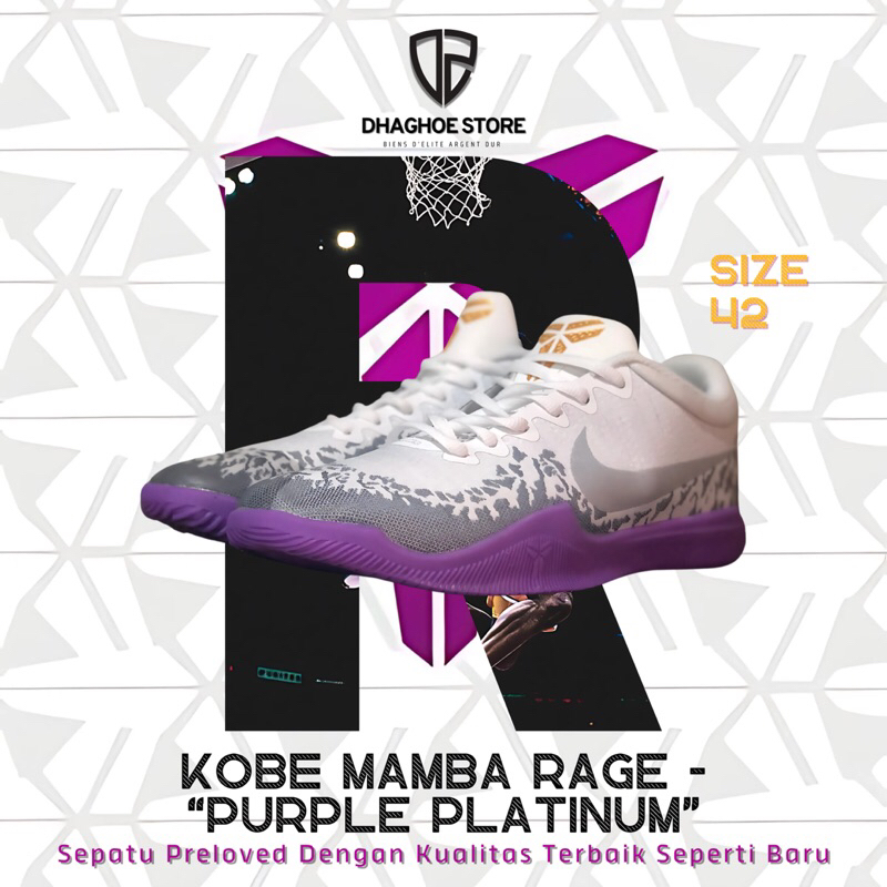 NIKE KOBE MAMBA RAGE - “PURPLE PLATINUM” SIZE 42