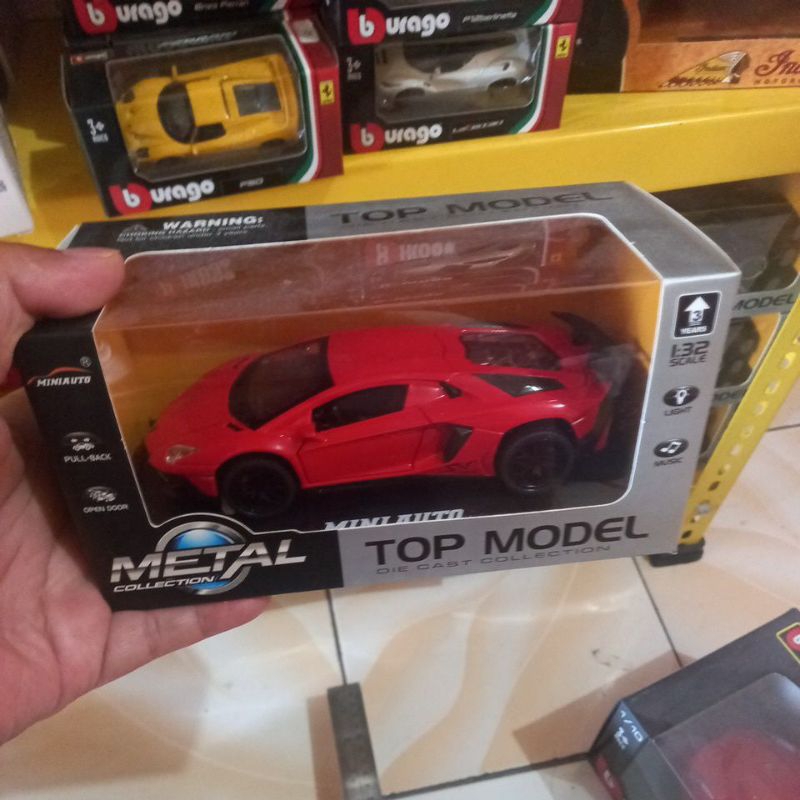 diecast miniatur lamborghini koleksion biru