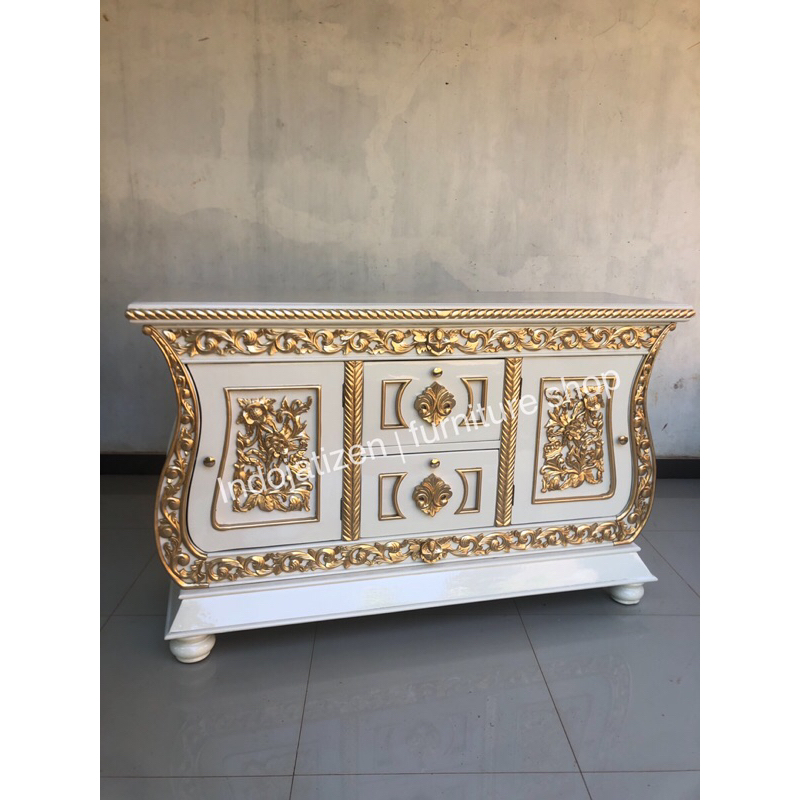 bufet biola duco kayu jati