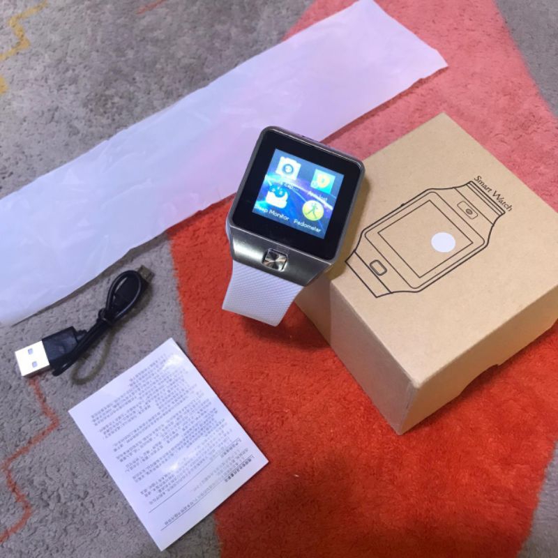 SMARTWATCH DZ09 PUTIH JAM TANGAN PINTAR ORIGINAL
