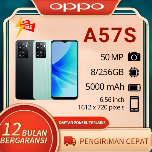 HP OPPO A57S RAM 8/256GB NEW PRODUK FULLSET SEGEL GARANSI 12 BULAN