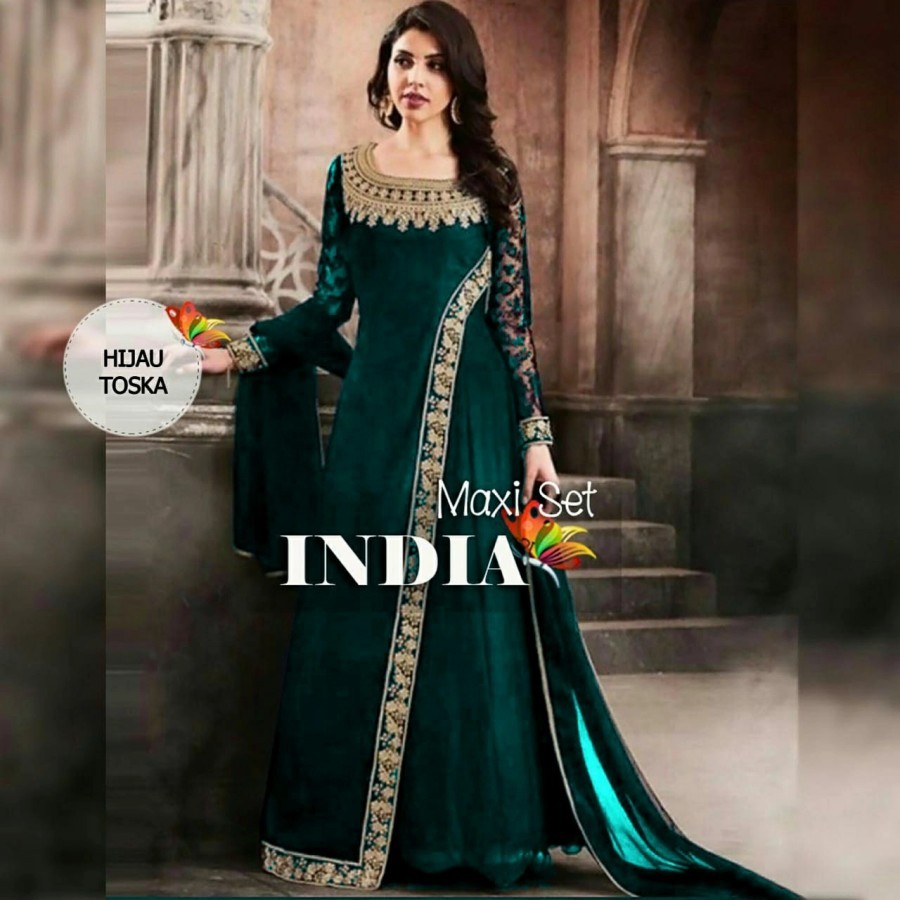 Gamis India Model Terbaru Lebaran Maxi Rani Masa Kini Trandi Hari Rya Terlaris