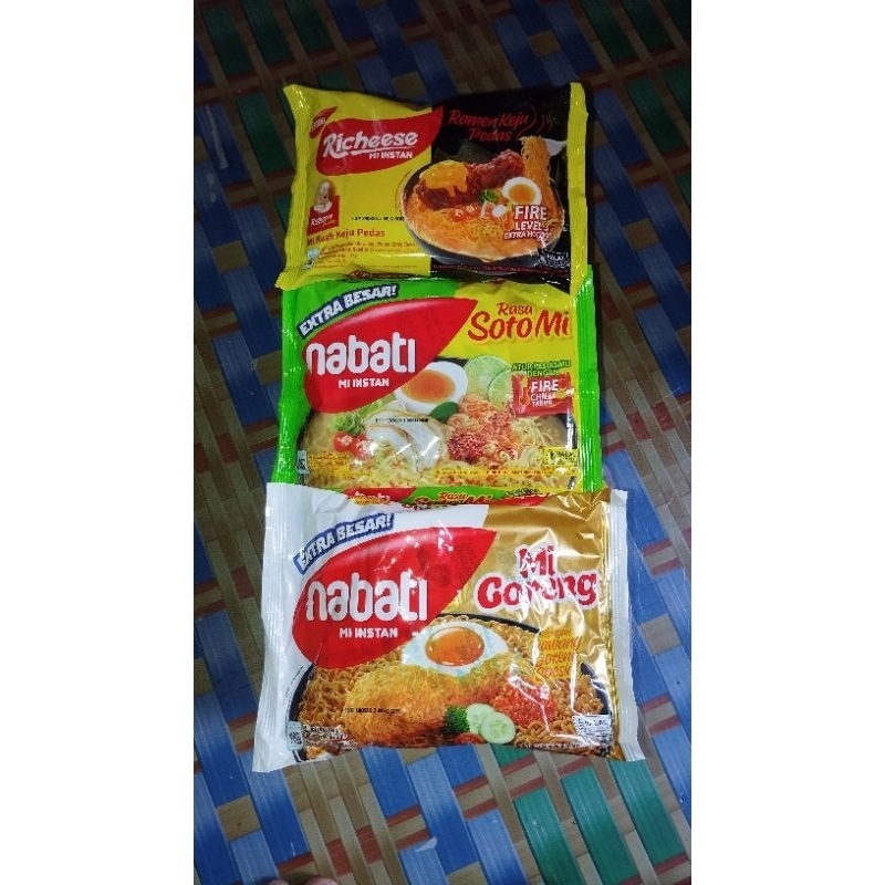 

MI NABATI RICHEESE KEJU, SOTO, MIE GORENG PER 1 PCS