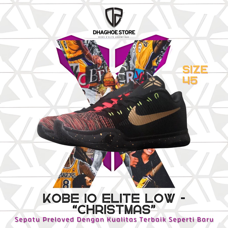 NIKE KOBE 10 ELITE LOW - “CHRISTMAST” SIZE 45