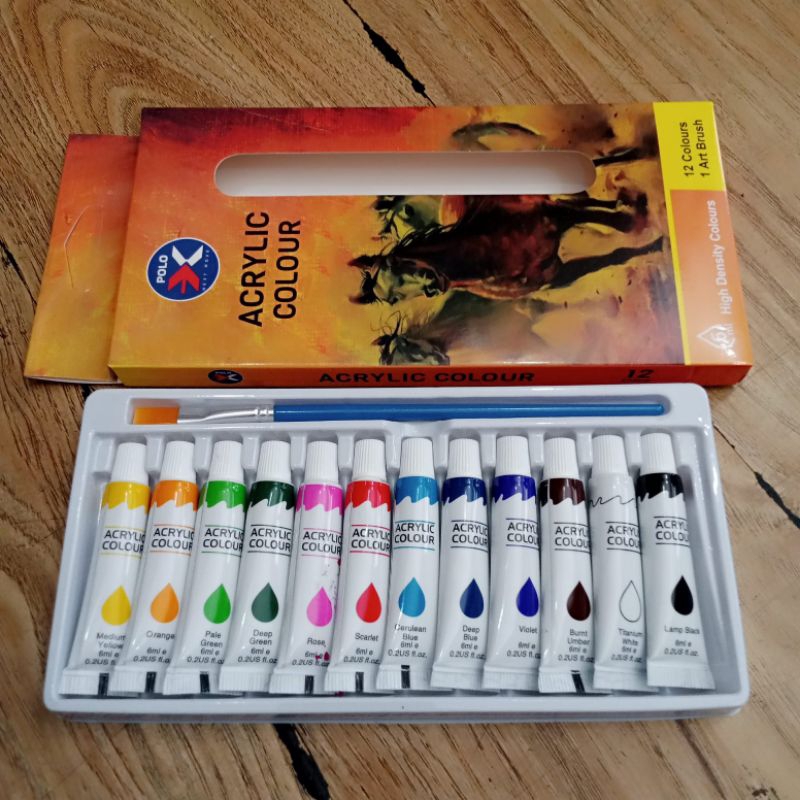 

Cat Akrilik/ Acrylic Color dan kuas POLO 6ml. NM-858