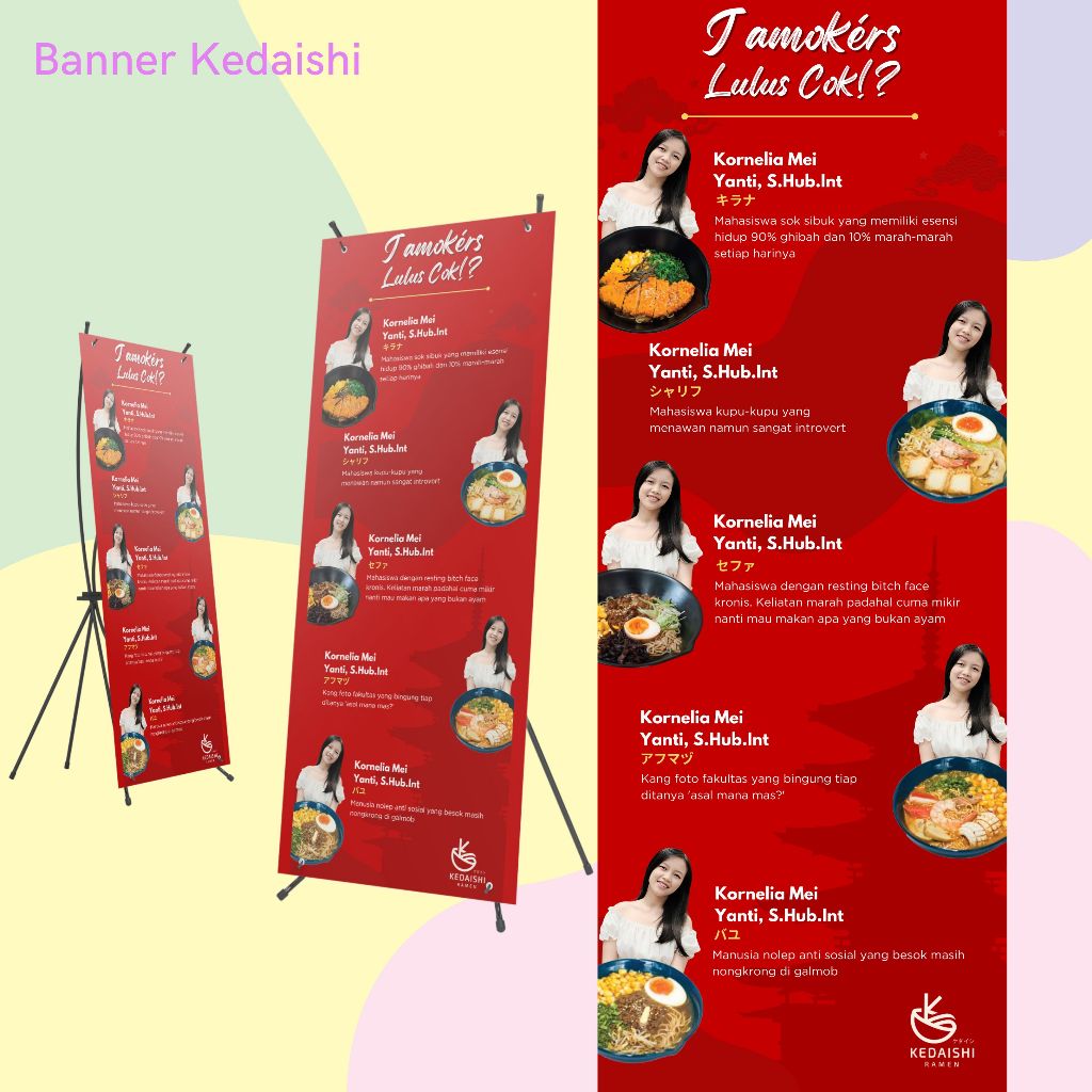 CETAK BANNER WISUDA KEDAISHI [X-BANNER UKURAN 160x60]