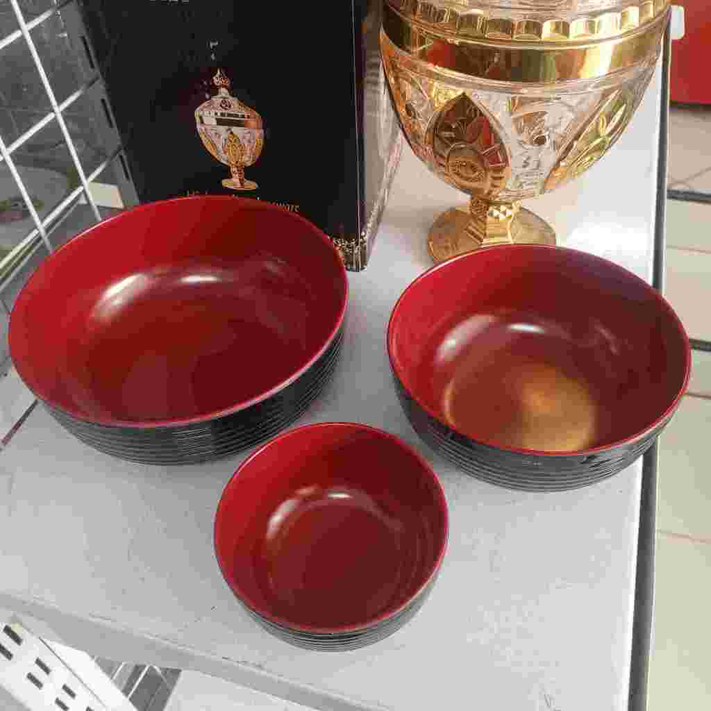 MANGKOK ULIR DATAR MELAMIN / MANGKOK 2 WARNA / GOLDEN DRAGON / HITAM-MERAH