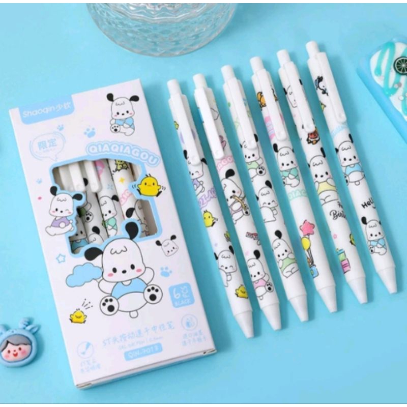 

(1 Kotak/ 6 Pcs) Pulpen Gel Mekanik 0,5 mm / Ballpoint Mekanik FS / Pulpen Lucu / Pena Mekanik Karakter