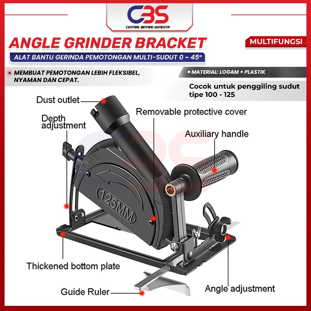 Dudukan Gerinda Sudut Dudukan Gerinda Stand Holder Gerinda 0-45 Derajat + Penyedot Debu