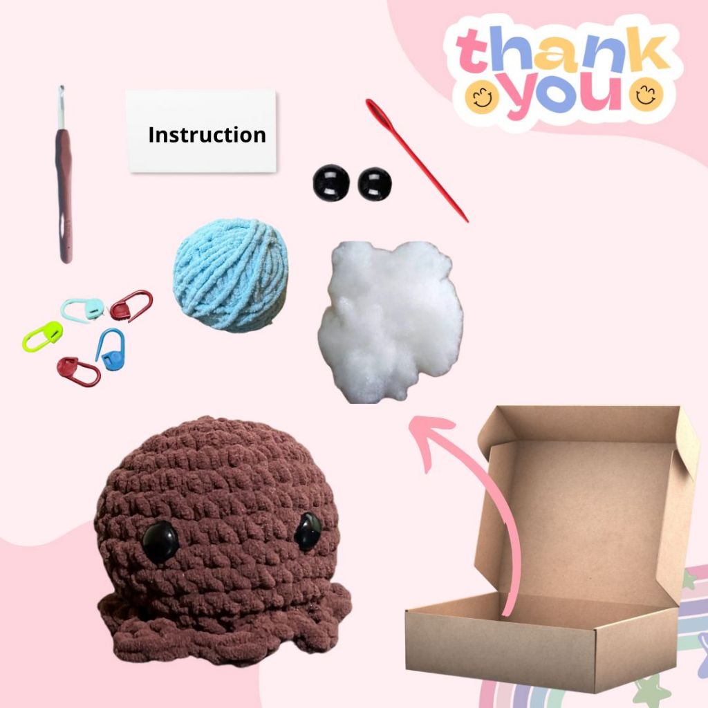 Amigurumi crochet kit | Boneka rajut gurita | DIY kit | Amigurumi octopus