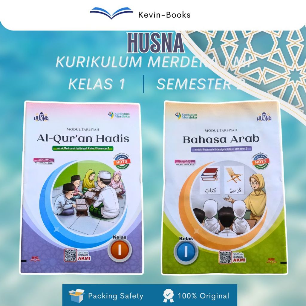 LKS HUSNA MI Kelas 1 Semester 2 Al-Quran Hadist, Aqidah Akhlaq, Bahasa Arab, Fiqih