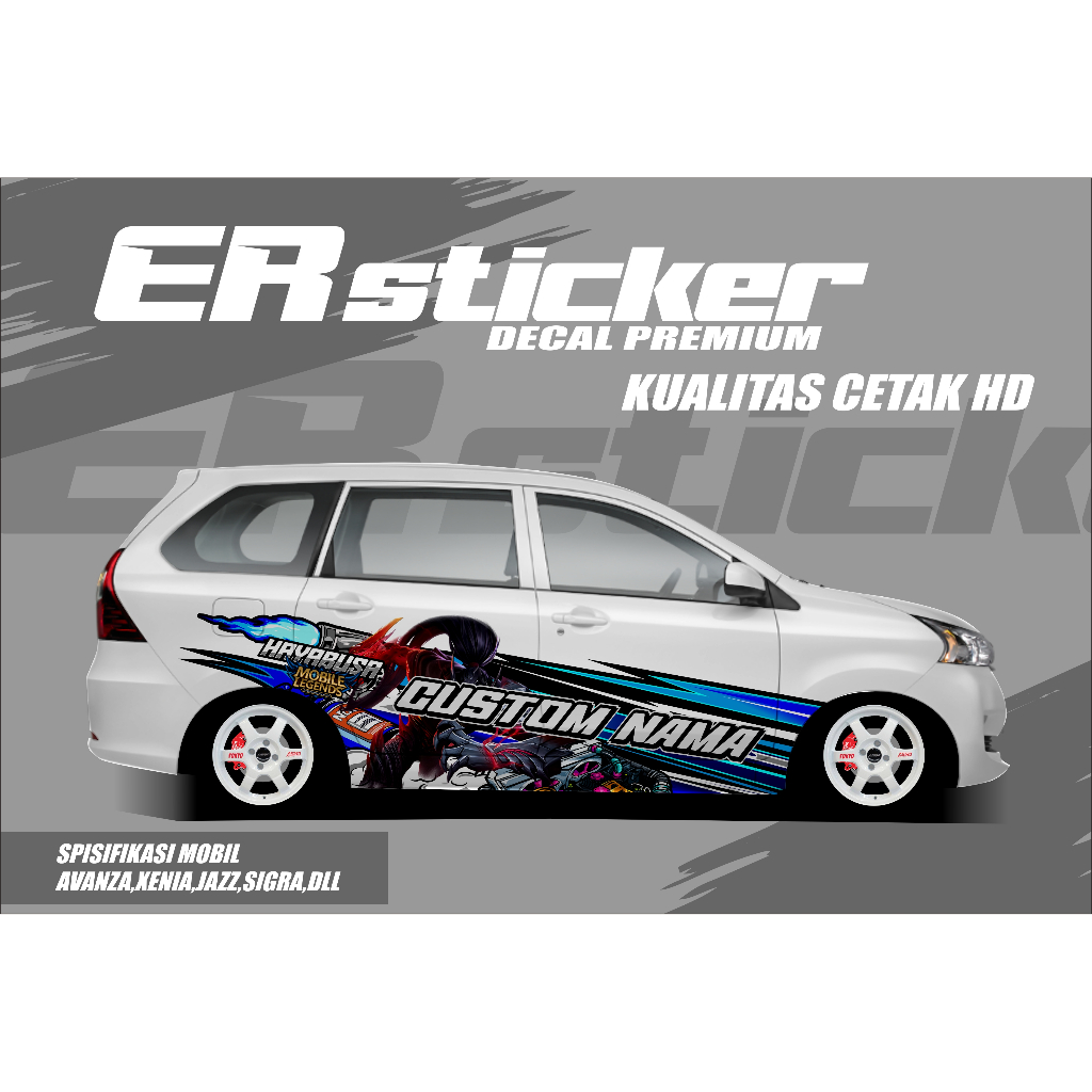 A11 AVX - DECAL THAILOK  MOBIL AVANZA XENIA SIGRA CALYA / FREE CUSTOM NAMA / STIKER MOBIL TERBARU VI
