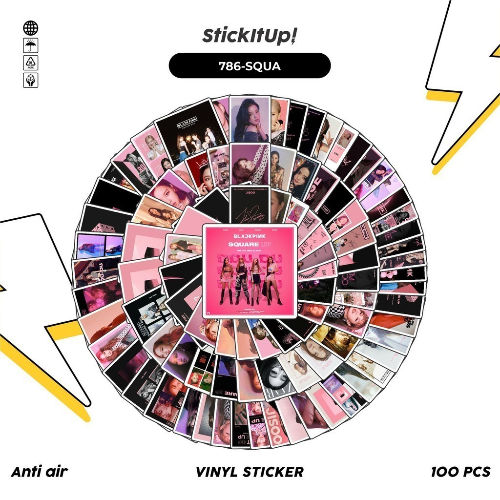 

COD✨ 100 Pcs Stiker Album Square Up Blackpink Lucu Anti Air Untuk Dekorasi Notebook Sepeda Skateboard Handphone DIY