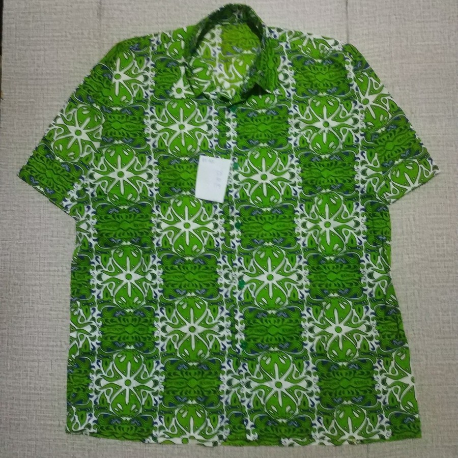 PRELOVED BAJU SERAGAM AL AZHAR BATIK LENGAN PENDEK HIJAU / BZ 482