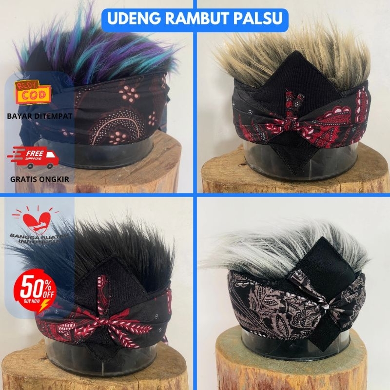 Udeng Rambut Palsu / Blangkon Rambut Palsu / Bendo Rambut / Udeng Sunda  / Blangkon Solo / Blangkon 