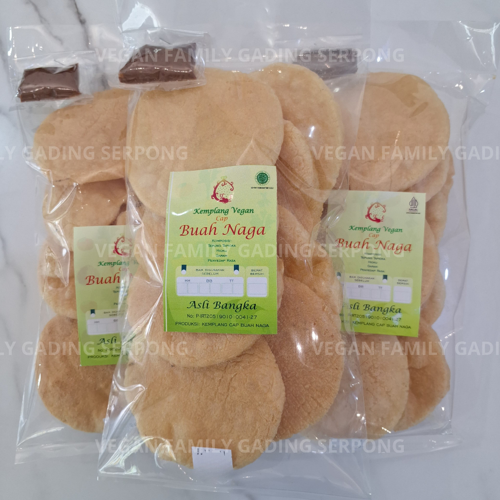 

Kemplang Kerupuk Panggang Vegan Vegetarian Cap Buah Naga Asli Bangka