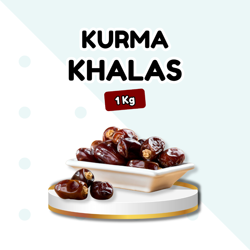 

Kurma Khalas 1 Kg Polos Timur Tengah Kholas Original Murah | Kualitas Baik Rasa Manis | Wadah Sterofoam Segel