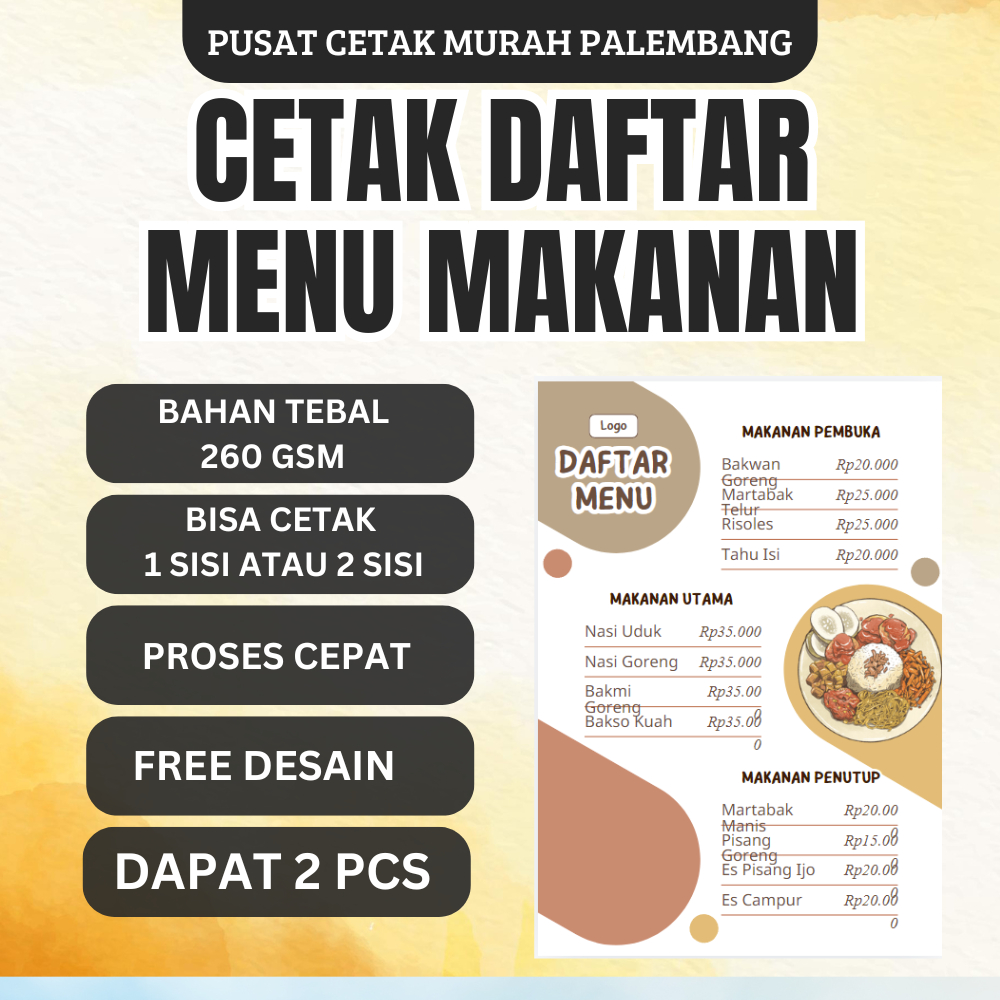 

CETAK DAFTAR MENU MAKANAN CUSTOM