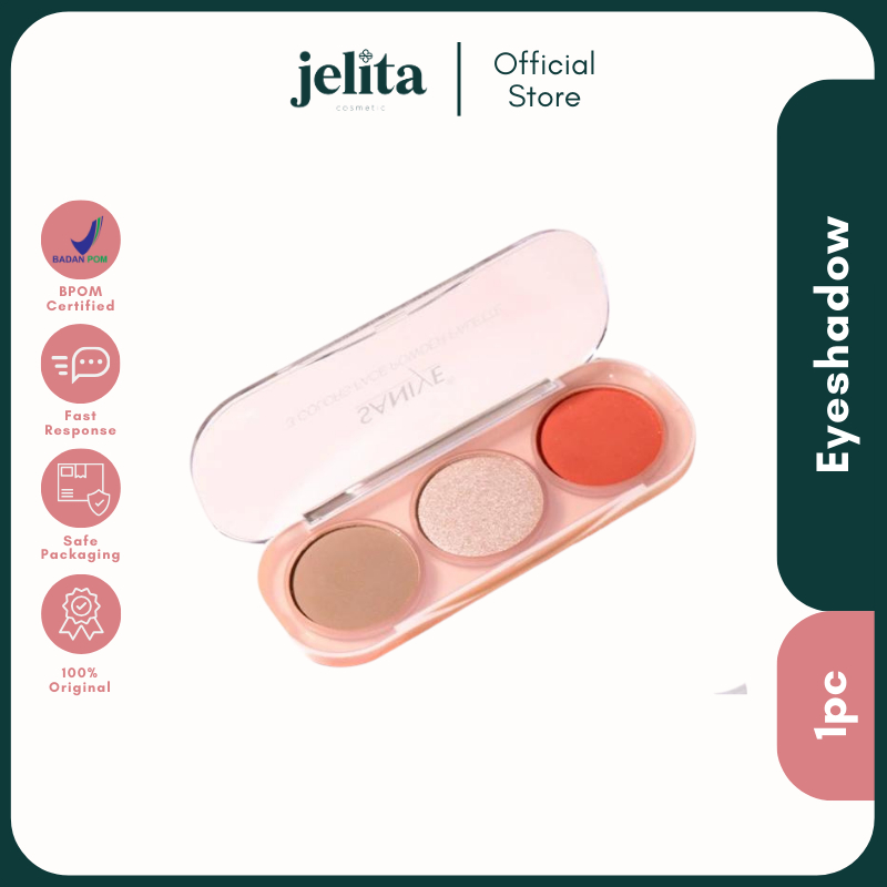 Jelita Cosmetics - Saniye 3 Colors Face Powder Palette E0358