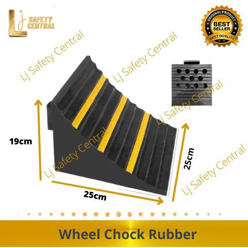 Wheel Chock Rubber Besar Mobil Container Truk / Ganjalan Ban Karet