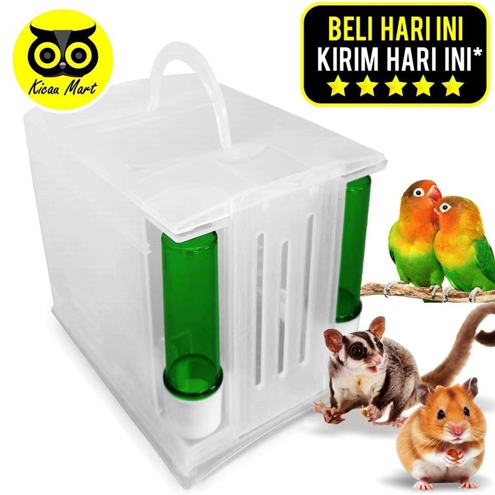 Obral Hemat Sangkar Kandang Untulan Import Italy Pet Travel Mini Box Plus Dispenser Makan Minum Hewa