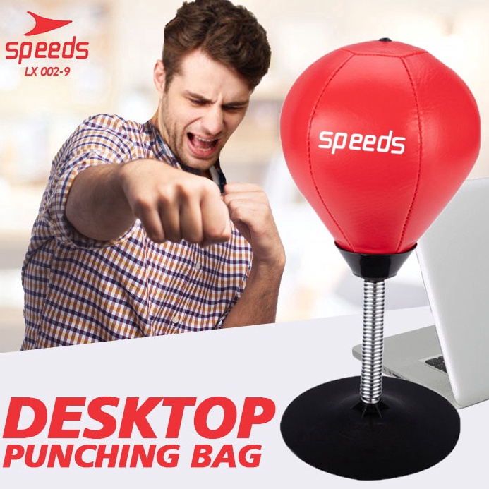 Obral Berkualitas SPEEDS Samsak Mini Desktop Punching Bag Tinju Speed Ball Bola Penghilang Stress Re