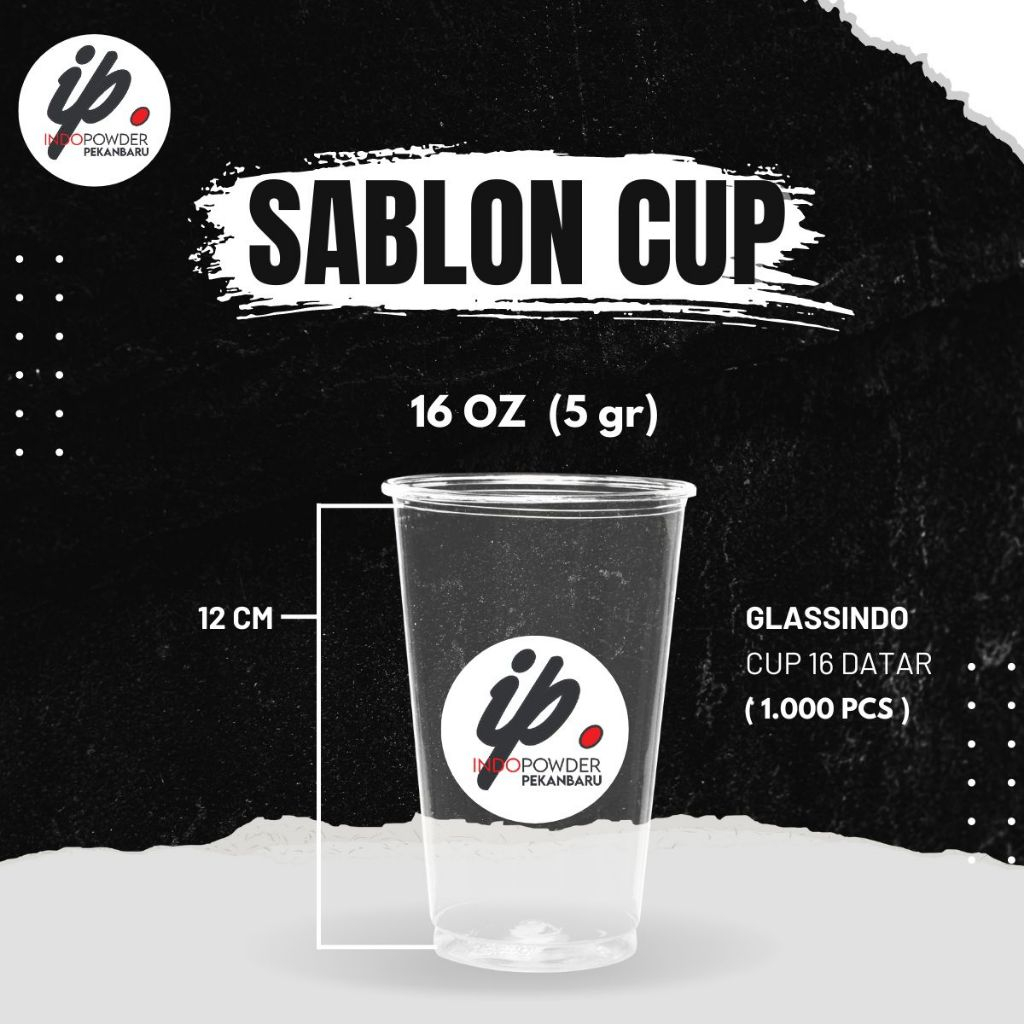 Sablon Cup 16oz Datar Glassindo 1.000pcs