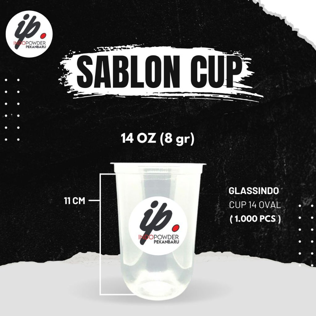 Sablon Cup 14oz Oval Glassindo 1.000pcs