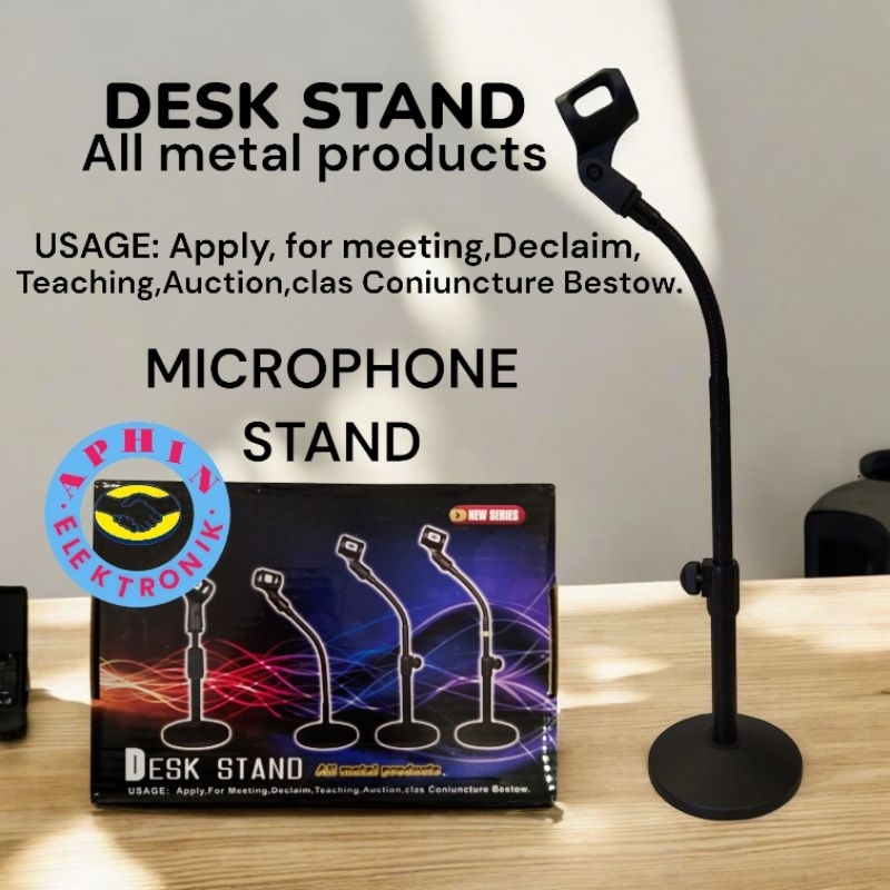 Stand mic meja full besi Desk T-303 Stand microphone