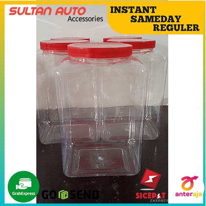 Toples Plastik 4 Liter Dengan Tutup/Toples Cupang/Toples Makanan Kue