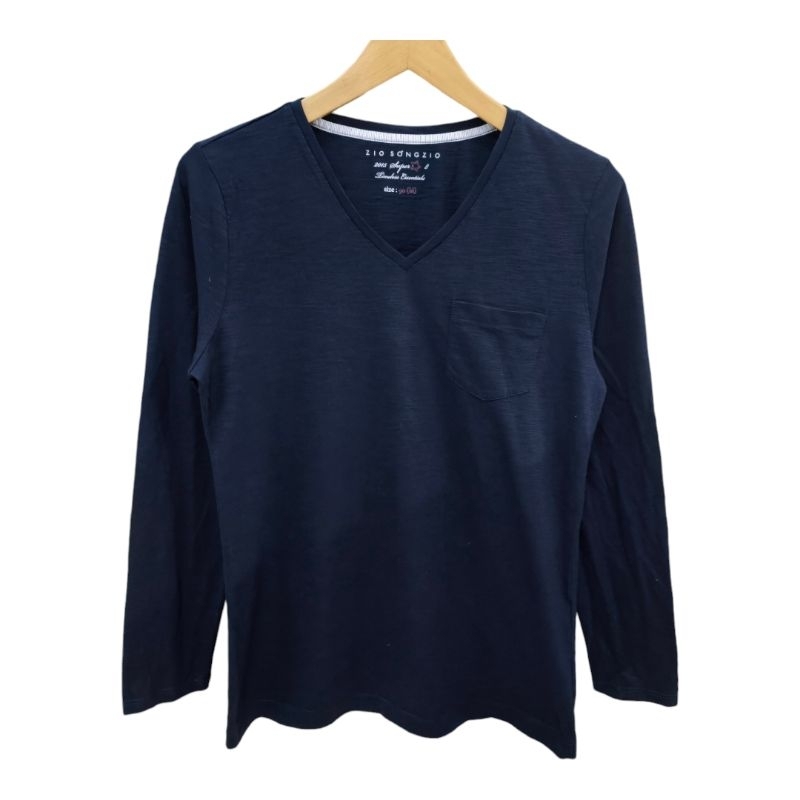 Zio songzio timeless essentials long sleeve v-neck pocket t-shirt women's 90