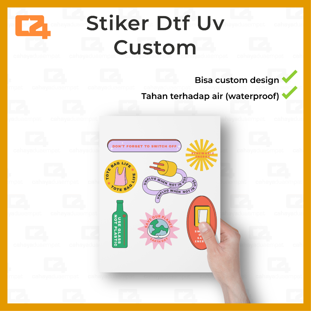 

Cetak Print Sticker DTF UV Custom Logo Label Waterproof