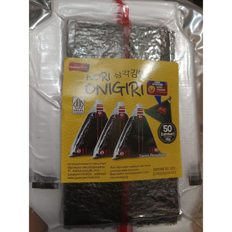 

NORI ONIGIRI/NORI WRAPPER/NORI TRIANGLE NORI SUSHI KEMASAN ISI 50