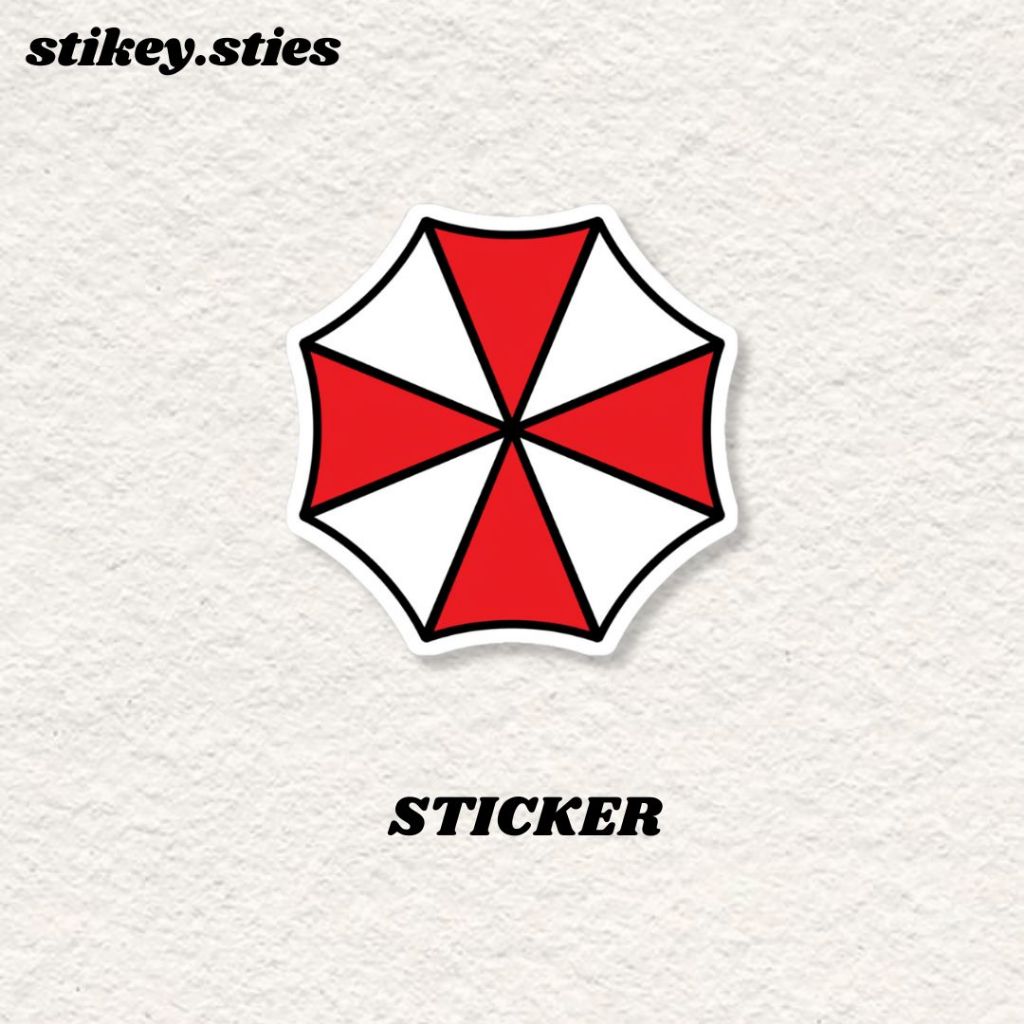 

STICKER UMBRELLA CORP RESIDENT EVIL AESTHETIC ANTI AIR VINYL / STIKER BRAND HELM LAPTOP HP MOTOR TUMBLR TAS KOPER
