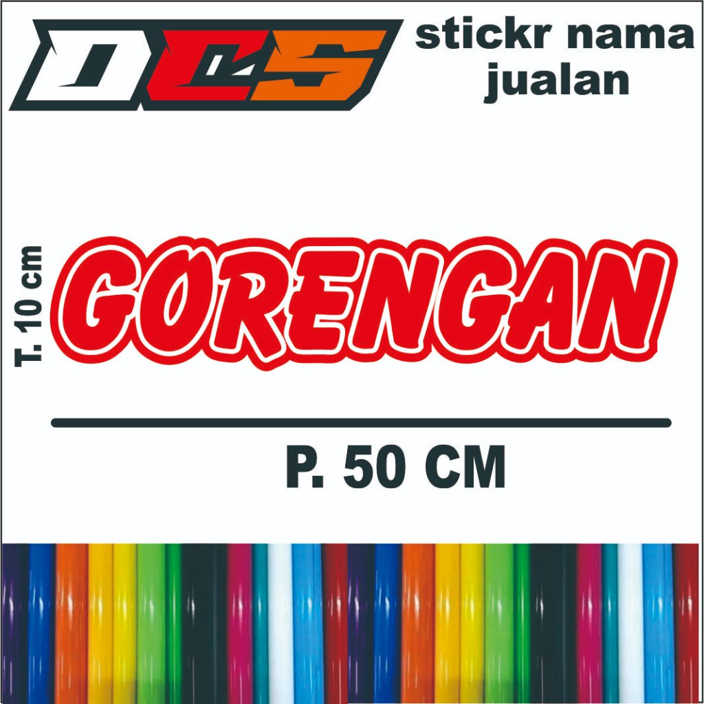 

STICKER TULISAN GORENGAN STICKER HURUF BERPARIASI