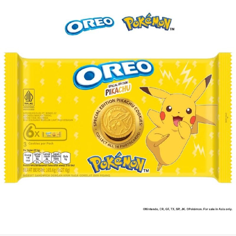 

Oreo Pokemon Biskuit Choco Banana Multipack isi 6 165.6g