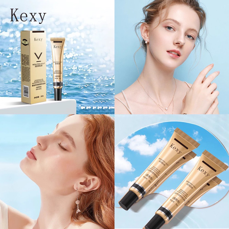 Kexy Cream Nourishing Liquid Foundation Two-in-one Moisturizing Nude Makeup Ringan Tipis Tidak Mudah