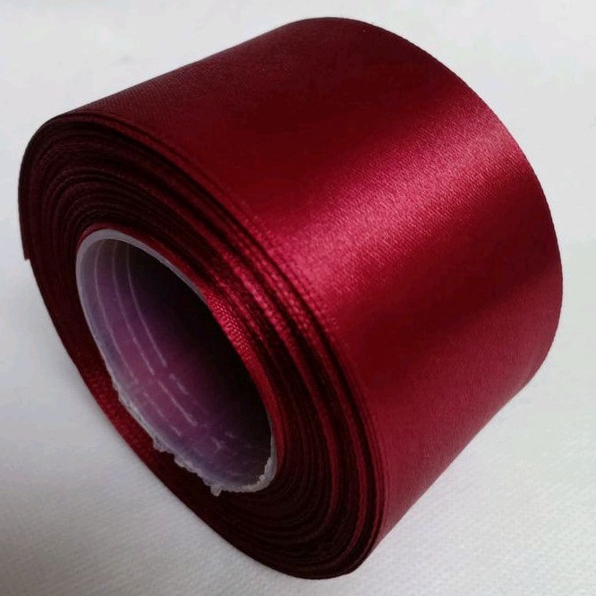 

Pita satin merah maron 2 inch 5 cm Per roll