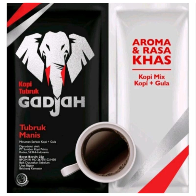 

KOPI TUBRUK GADJAH MANIS KOPI + GULA 1 RENCENG ISI 10 PCS