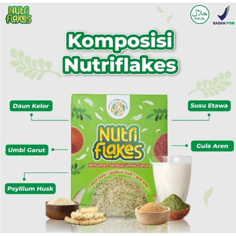 

2 box Cereal Nutriflakes - Original Sereal Umbi Garut Solusi Atasi Asam Lambung Maag Kronis Gerd Suplemen Makanan Diet Isi 280gr