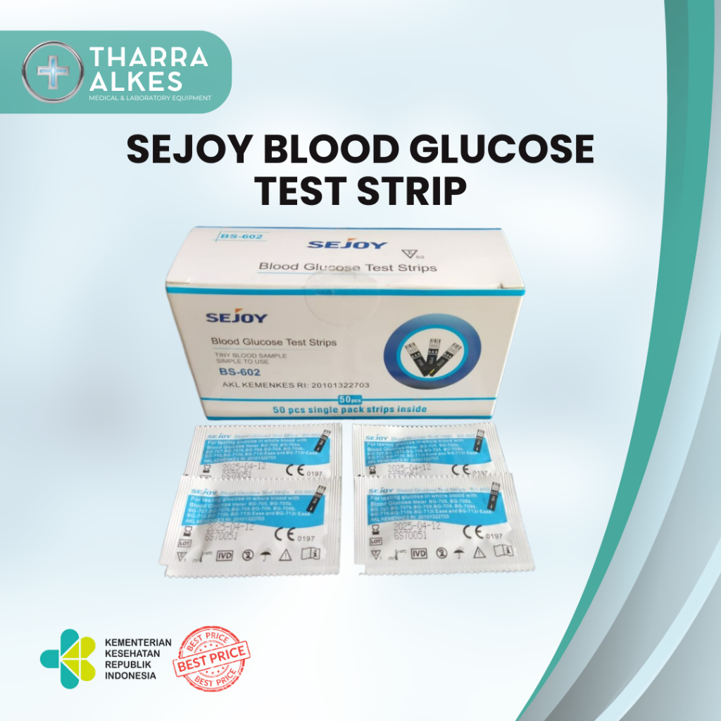 SEJOY BLOOD GLUCOSE TEST STRIPS 50 PCS BS-602 / STRIP TES GULA DARAH