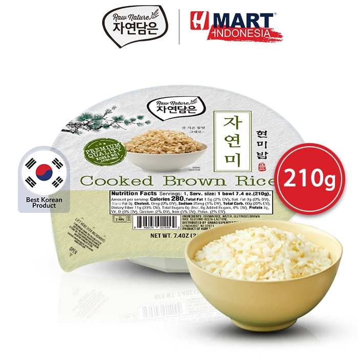 RAW NATURE Cooked Brown Rice - Nasi Merah Instan Korea 210g