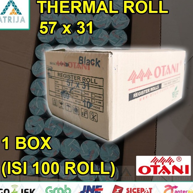 

KODE R12T 1 BOX Thermal Paper Roll OTANI 57x31 57x3 58x3 Coreless Kertas Thermal Kertas Struk Kasir