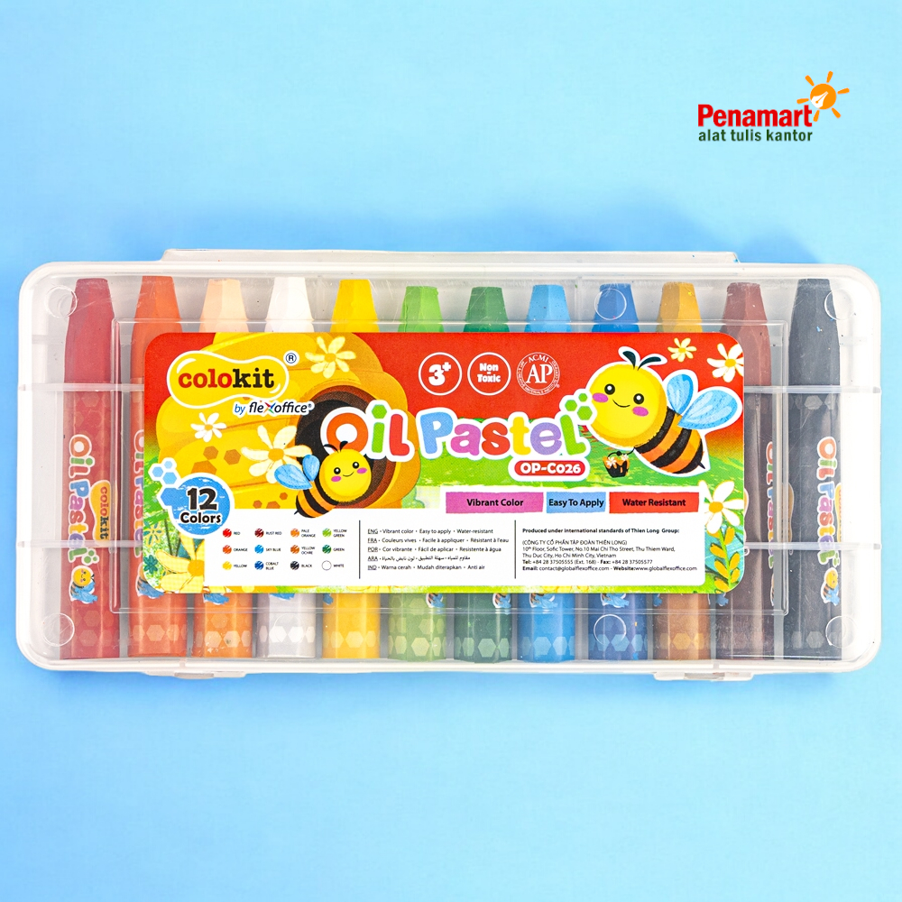 

COLOKIT - Oil Pastel Flexoffice Krayon Crayon Isi 12 Warna (FO-206)