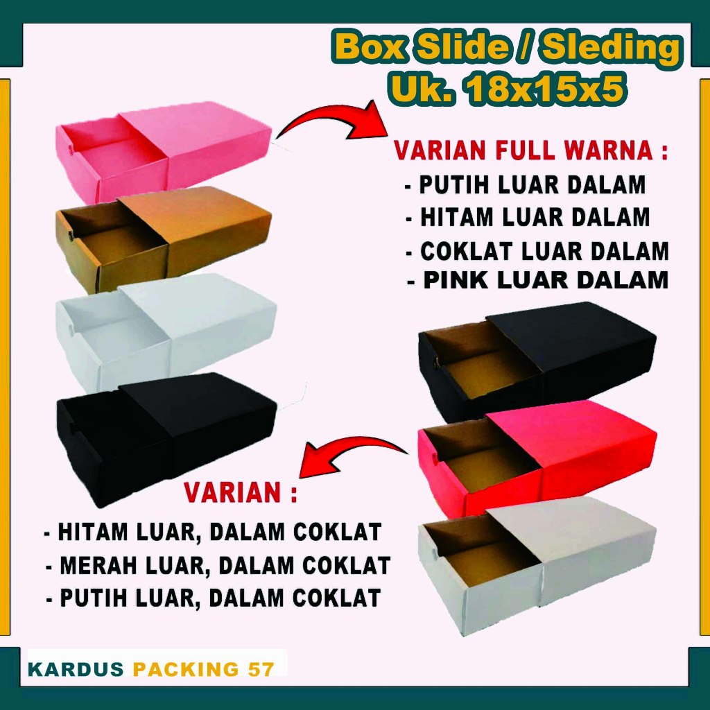 

Box 18x15x5 cm / Box Sleding / Kardus Polos / Box kotak Makan