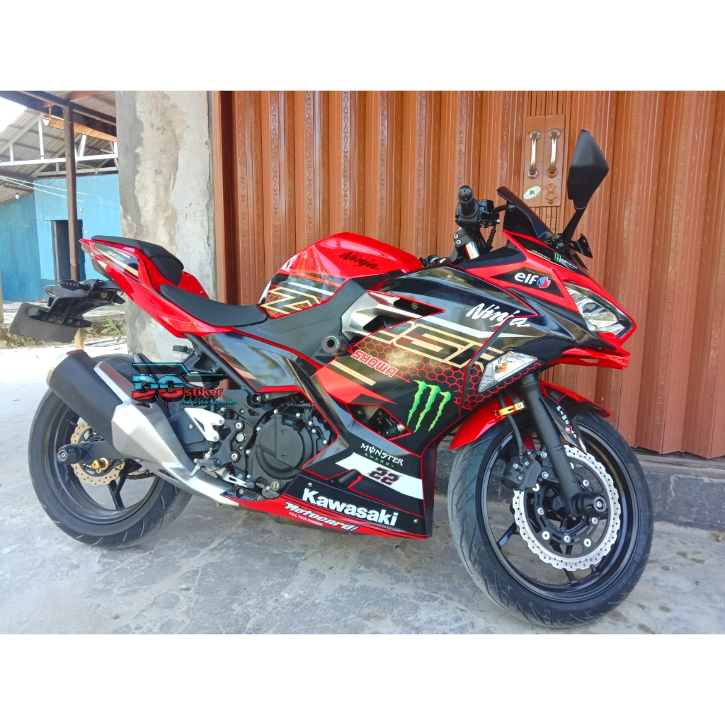Decal Sticker Ninja 250 FI Merah WSBK, decal ninja 250 fi, striping ninja 250 fi