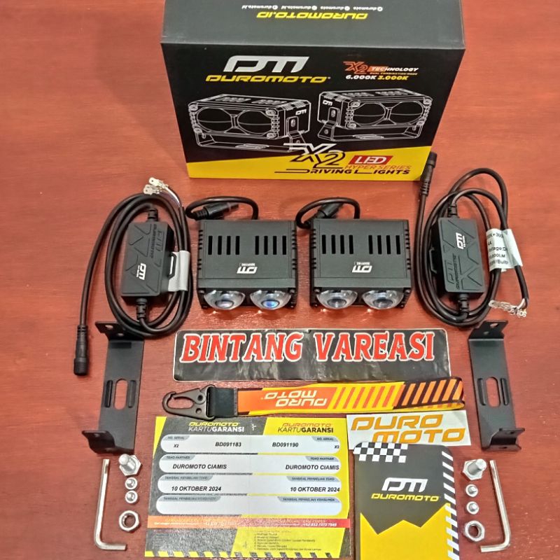 DUROMOTO X2 LAMPU LED 100 WAT LAMPU TEMBAK MOTOR MOBIL 2 MATA