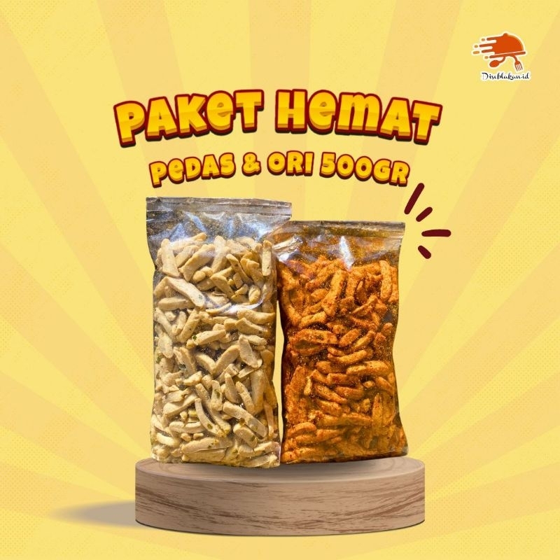 

PAKET HEMAT basreng pedas daun jeruk 500gr+ basreng original 500gr